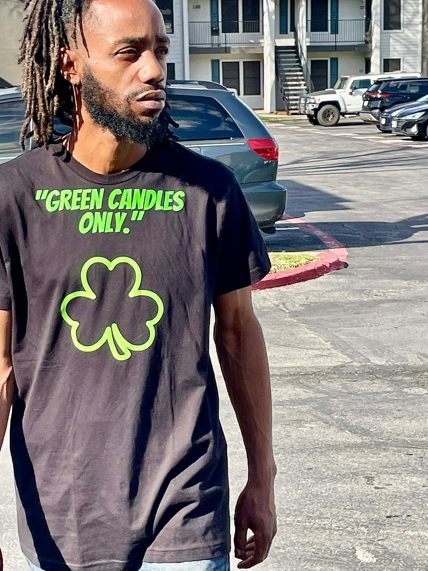 St. Patricks day Green Candles Only Crew Neck Tee