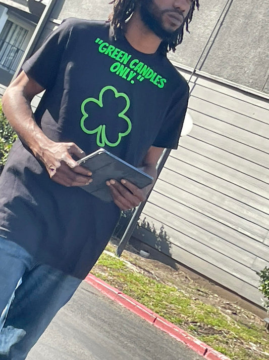 St. Patricks day Green Candles Only Crew Neck Tee